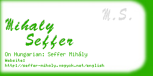 mihaly seffer business card