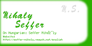 mihaly seffer business card